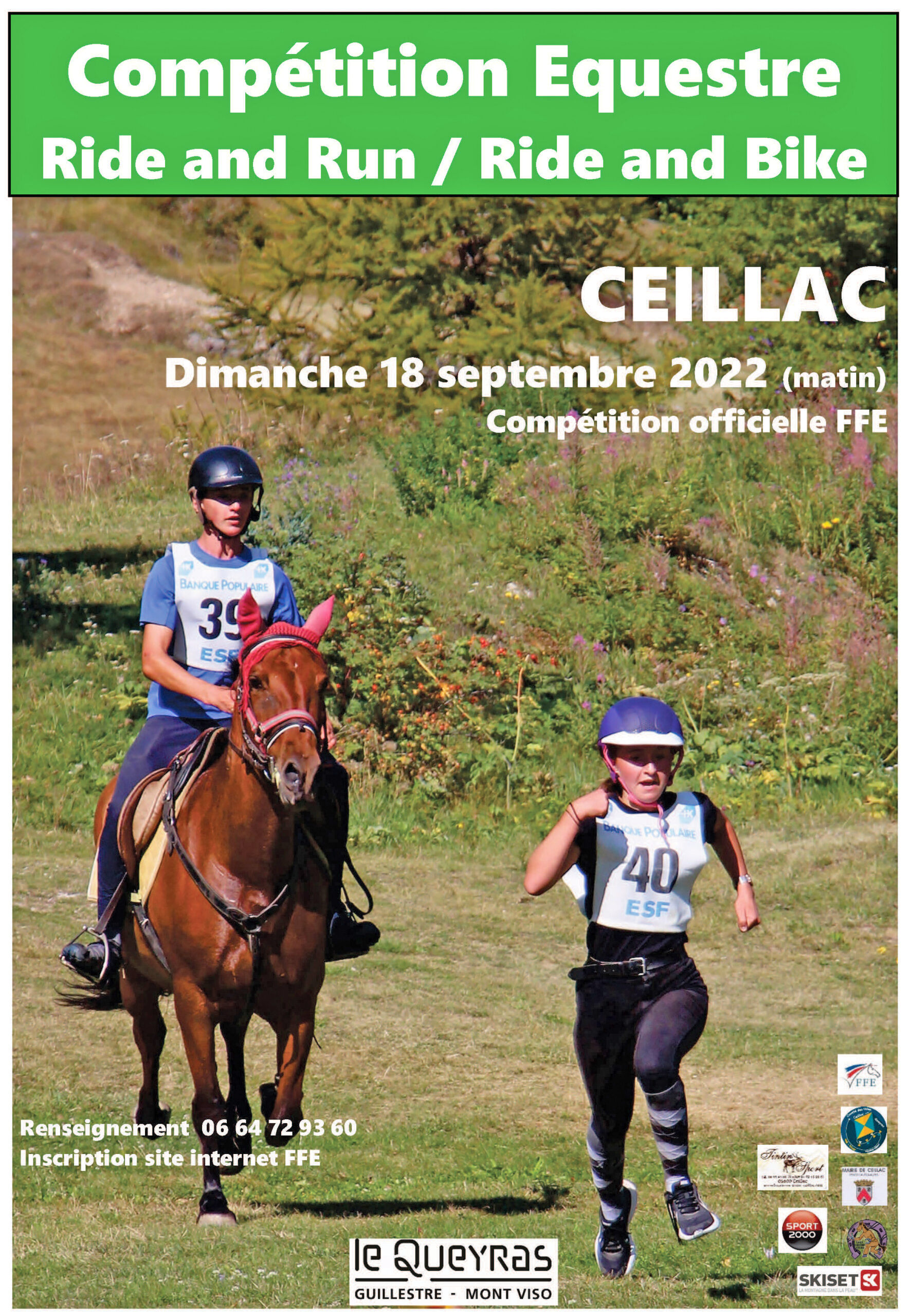Compétition Equestre "Ride and run" et "Ride and Bike" Vallée de Ceillac